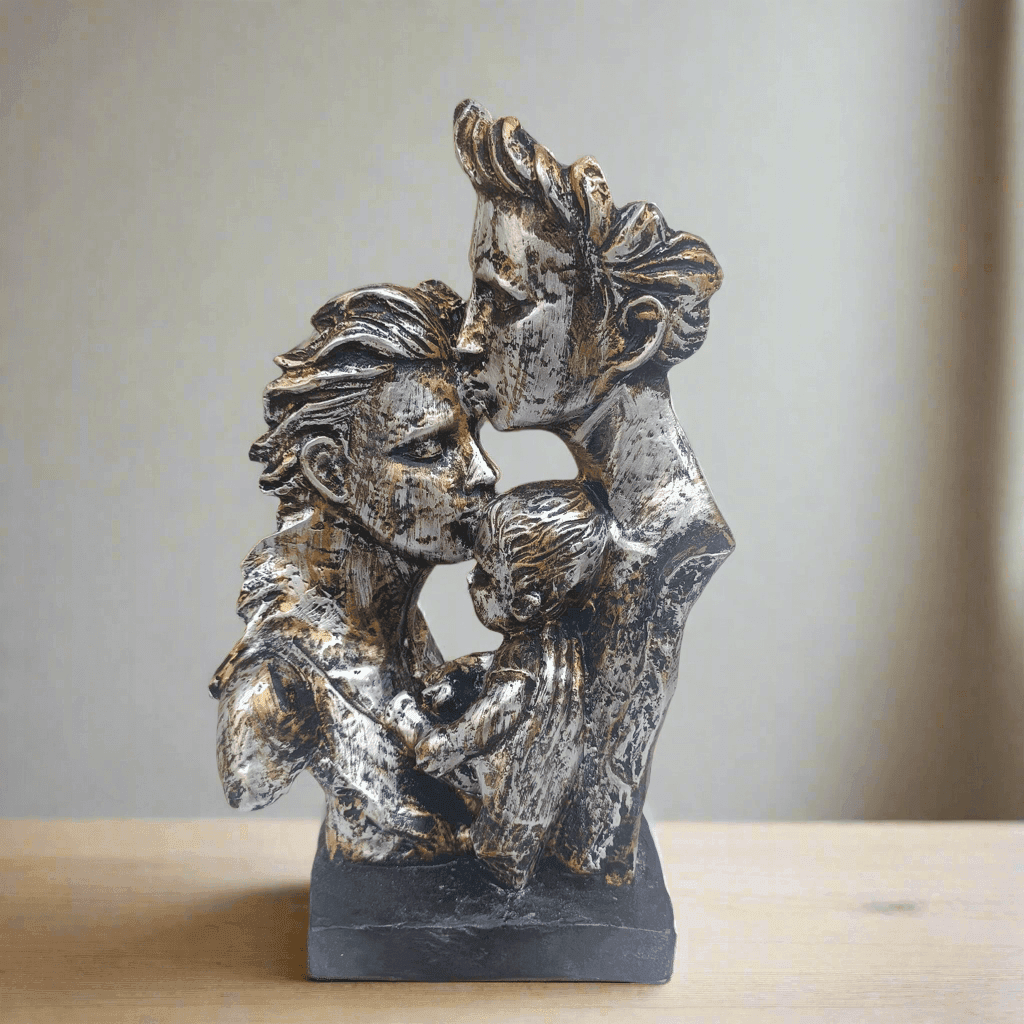 Love Couple with Child Statue Mother Father Child Family Showpiece for Home Decoration & Gifting item, 14 inch Height - ALiLA