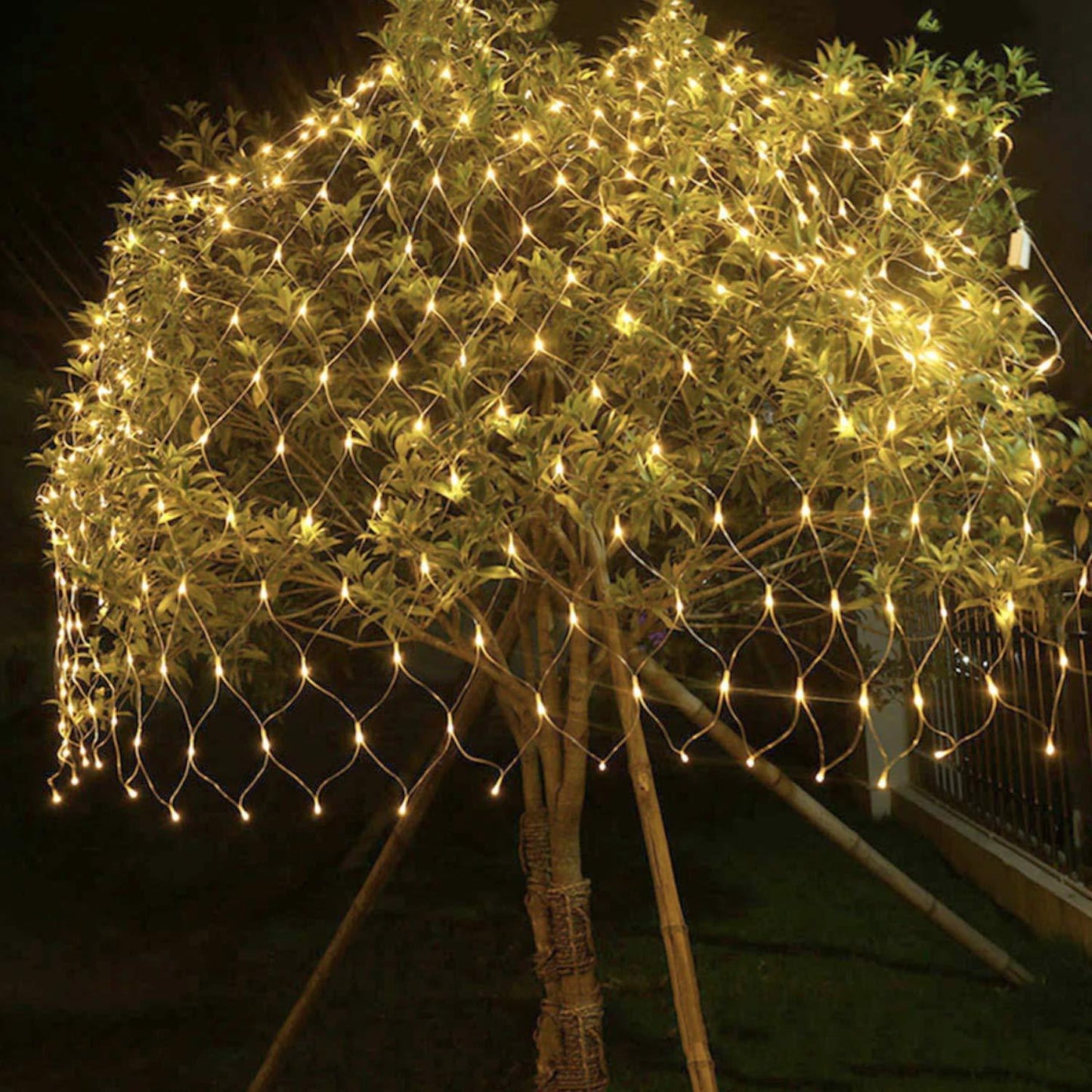 ALiLa 300 LED Net Mesh Fairy String Light Still Effect Lighting 8x6 Foot for Diwali Decoration Backdrop Garden Tree Waterproof (WhiteWarm) - ALiLA