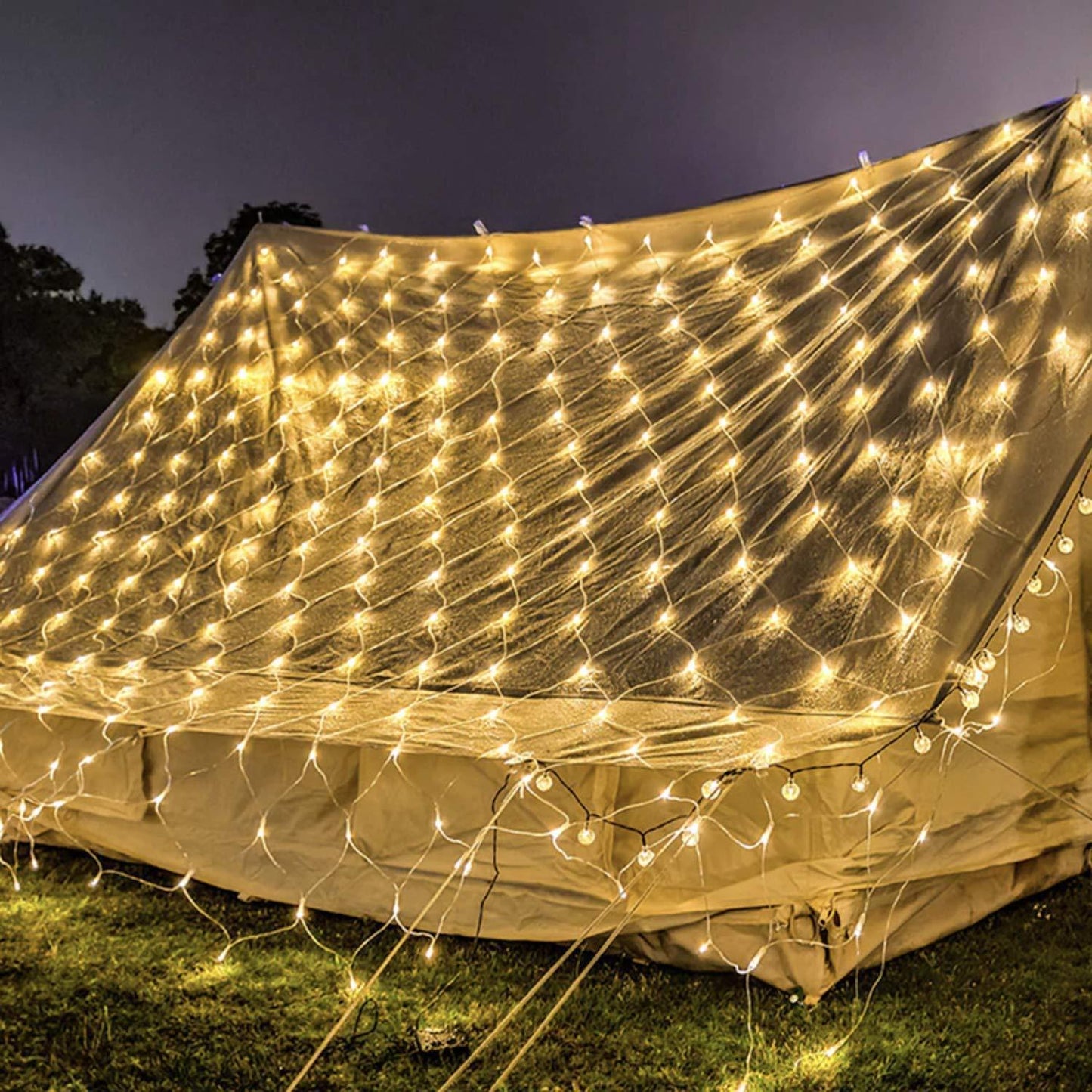 ALiLa 300 LED Net Mesh Fairy String Light Still Effect Lighting 8x6 Foot for Diwali Decoration Backdrop Garden Tree Waterproof (WhiteWarm) - ALiLA