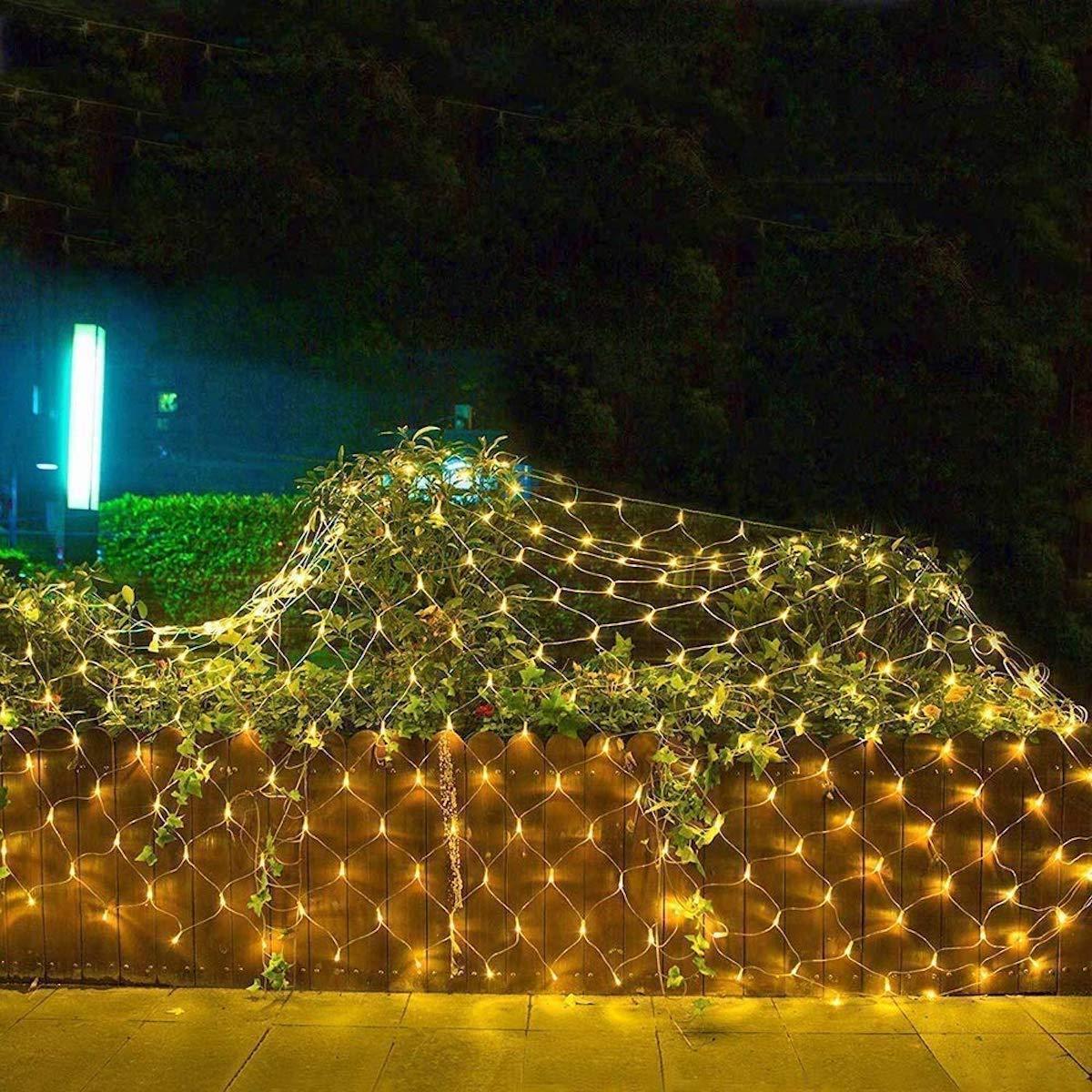 ALiLa 300 LED Net Mesh Fairy String Light Still Effect Lighting 8x6 Foot for Diwali Decoration Backdrop Garden Tree Waterproof (WhiteWarm) - ALiLA