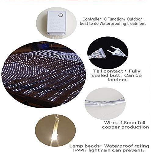 ALiLa 300 LED Net Mesh Fairy String Light Still Effect Lighting 8x6 Foot for Diwali Decoration Backdrop Garden Tree Waterproof (White) - ALiLA