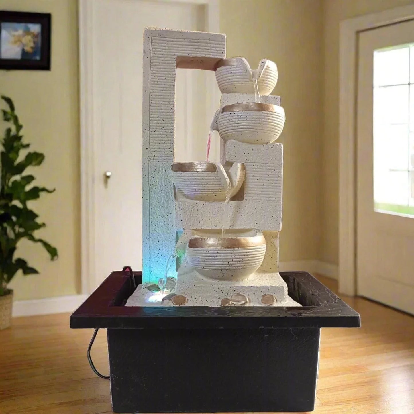 ALiLa Diya Waterfall LED Fountain for Office, Table, Living Room, Lawn, Garden Decoration or Gifting item - ALiLA