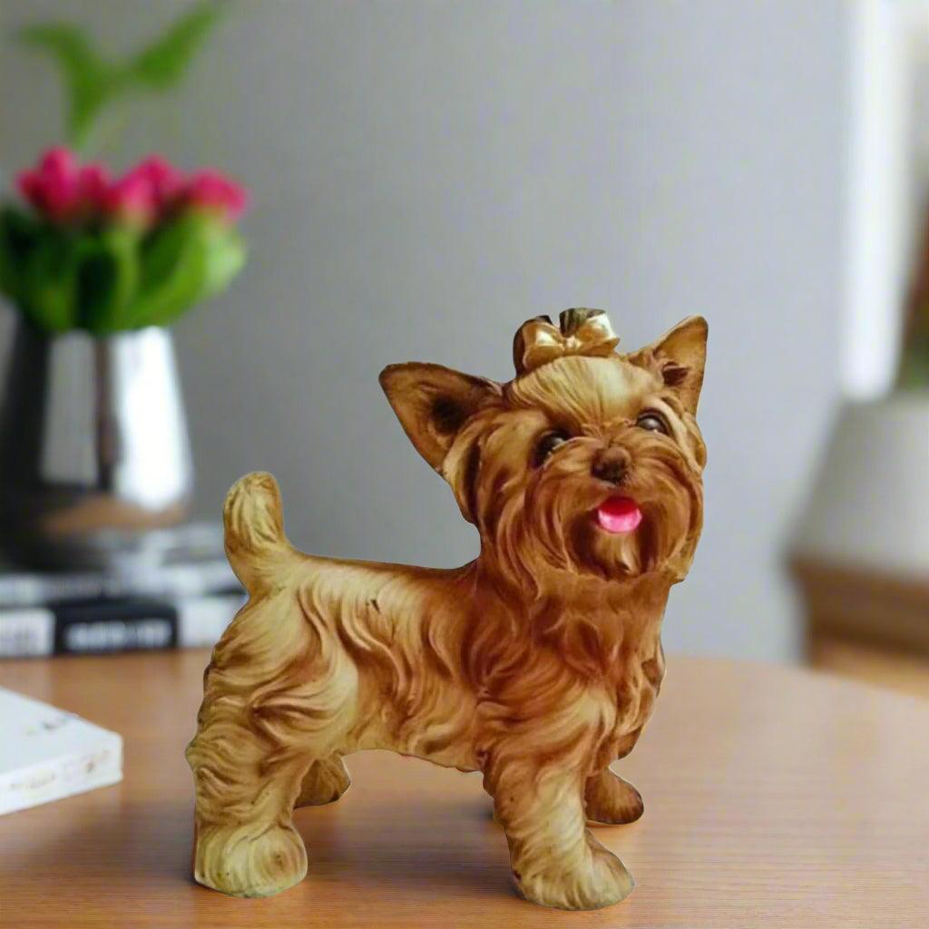 Cute Pomeranian Dog Statue Puppies Showpiece Idol for Gifting & Home Table Living Room Decor Decoration, 10 Inch Height - ALiLA
