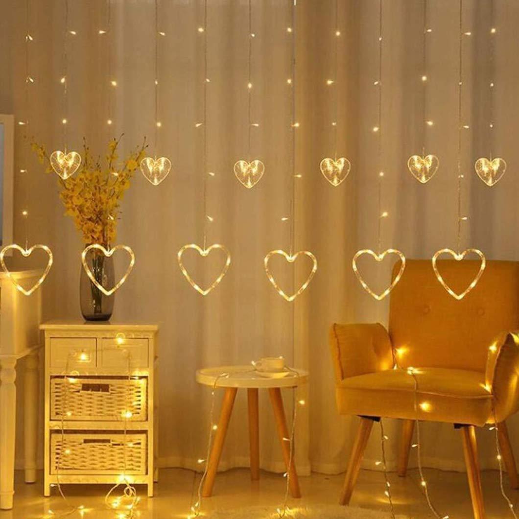 ALiLa Heart Led Net Mesh Fairy String Curtain Light for Diwali Home Garden Tree Decoration, Warmwhite - ALiLA