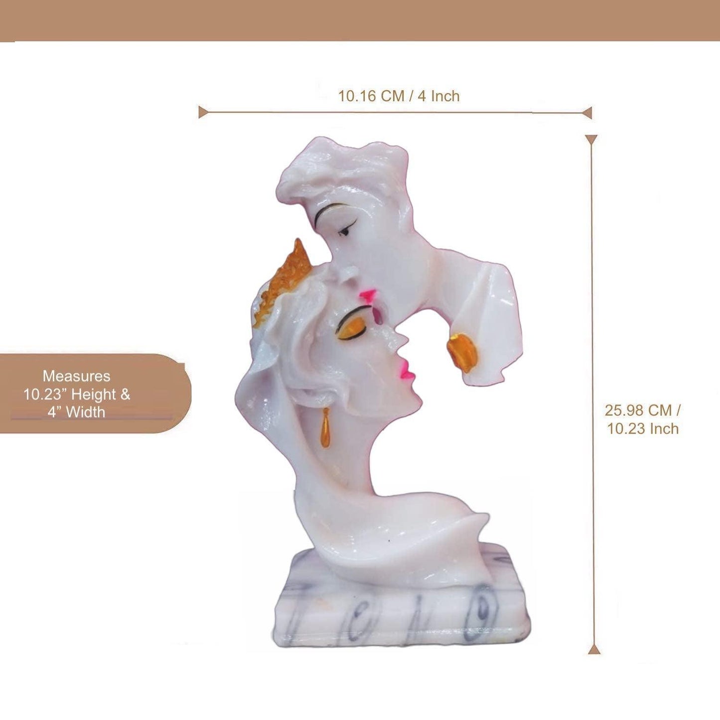 ALiLa Romantic Couple Faces Statue Idol for Home Table/ Living room Decor Decoration & Valentine Gifting - ALiLA