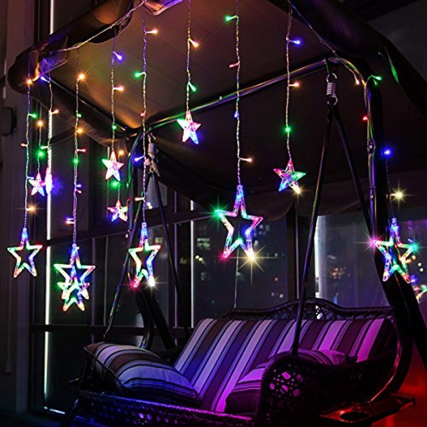 ALiLa Star Led Net Mesh Fairy String Curtain Light for Diwali Home Garden Tree Decoration, MultiColor - ALiLA