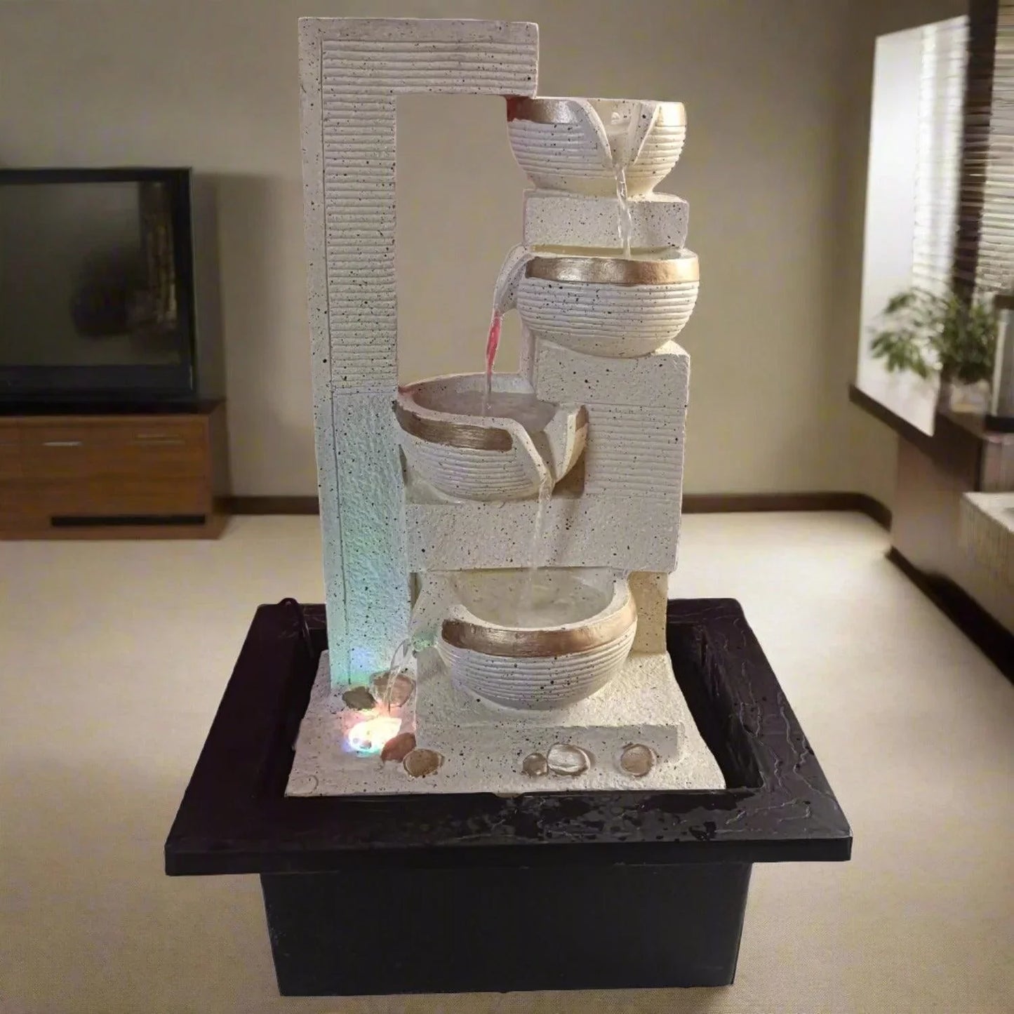 ALiLa Diya Waterfall LED Fountain for Office, Table, Living Room, Lawn, Garden Decoration or Gifting item - ALiLA