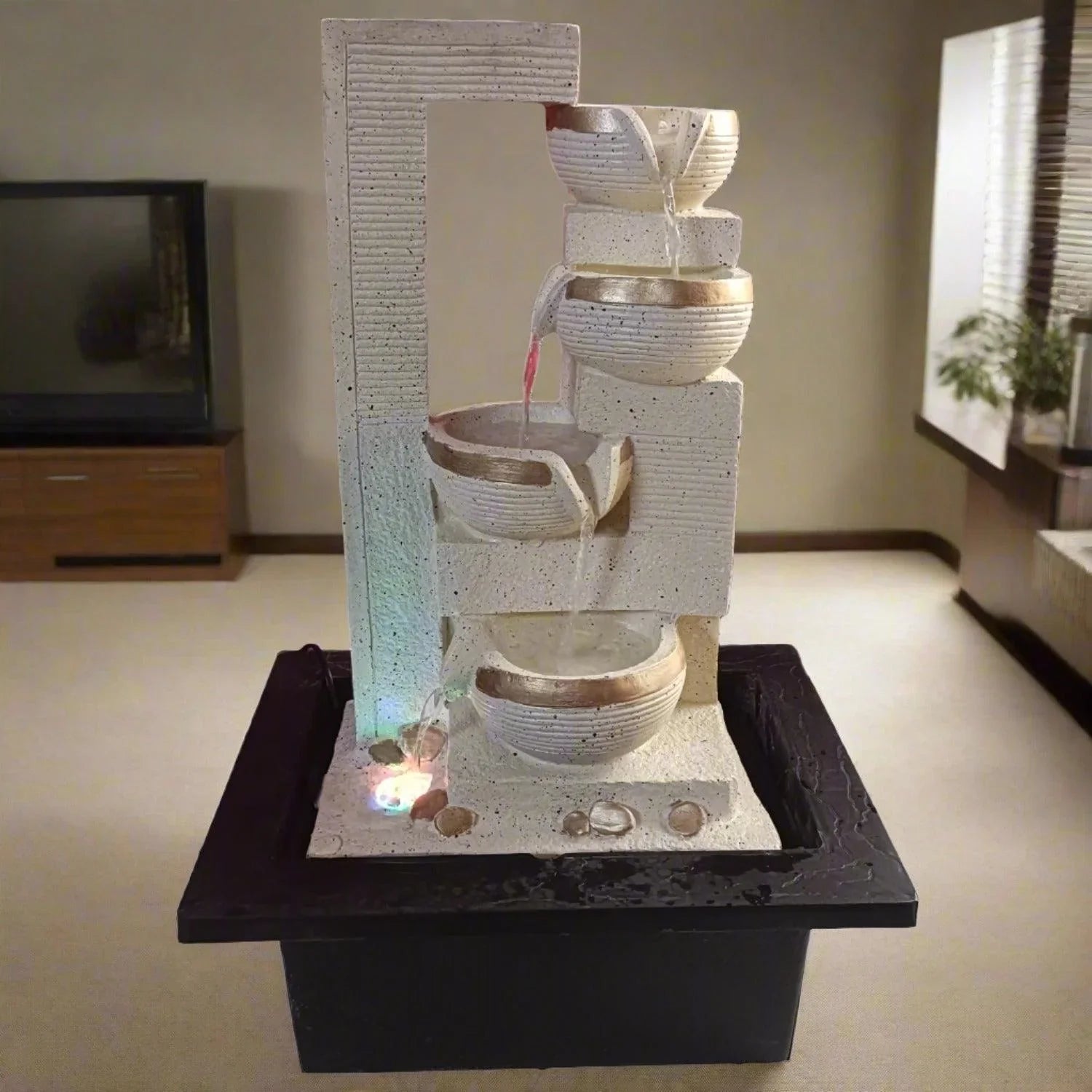 ALiLa Diya Waterfall LED Fountain for Office, Table, Living Room, Lawn, Garden Decoration or Gifting item - ALiLA
