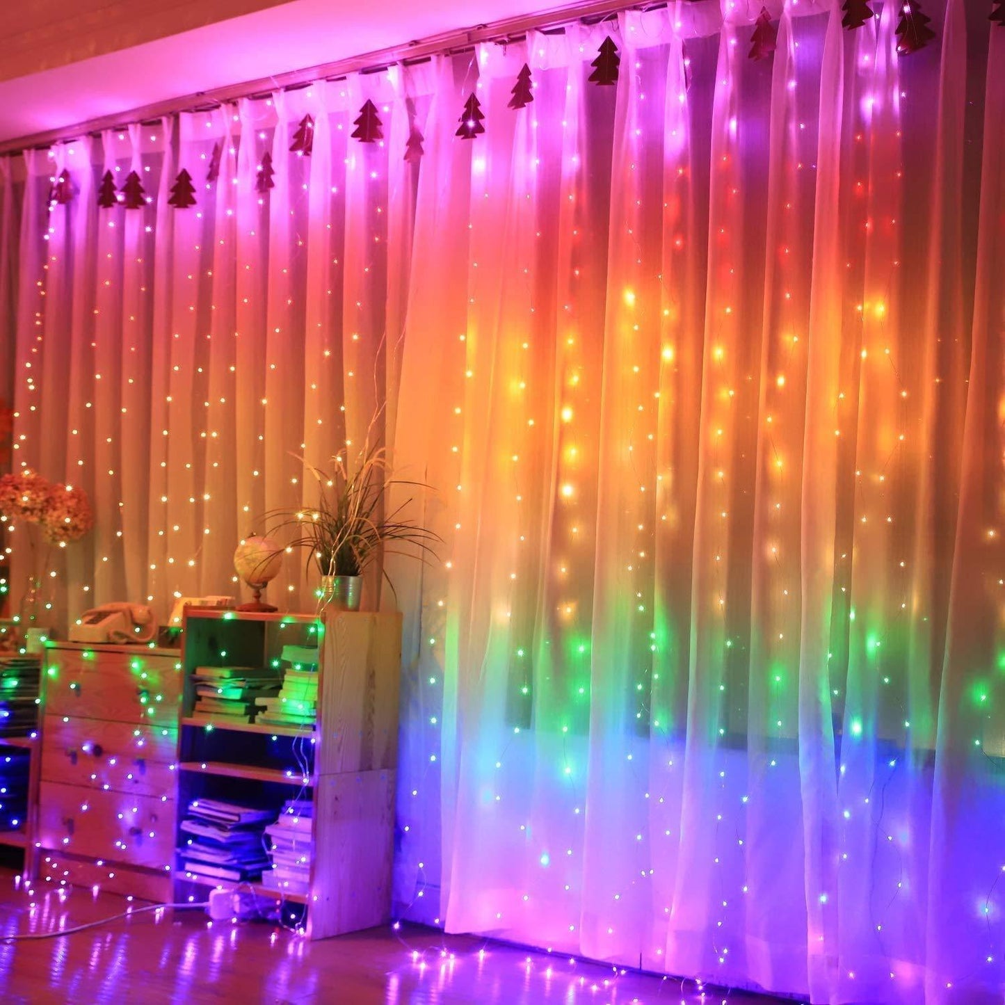 ALiLa LED Net Mesh Jaal Waterfall LED Curtain light for Window Home Diwali Decoration, 6x8 Feet, Multicolour - ALiLA