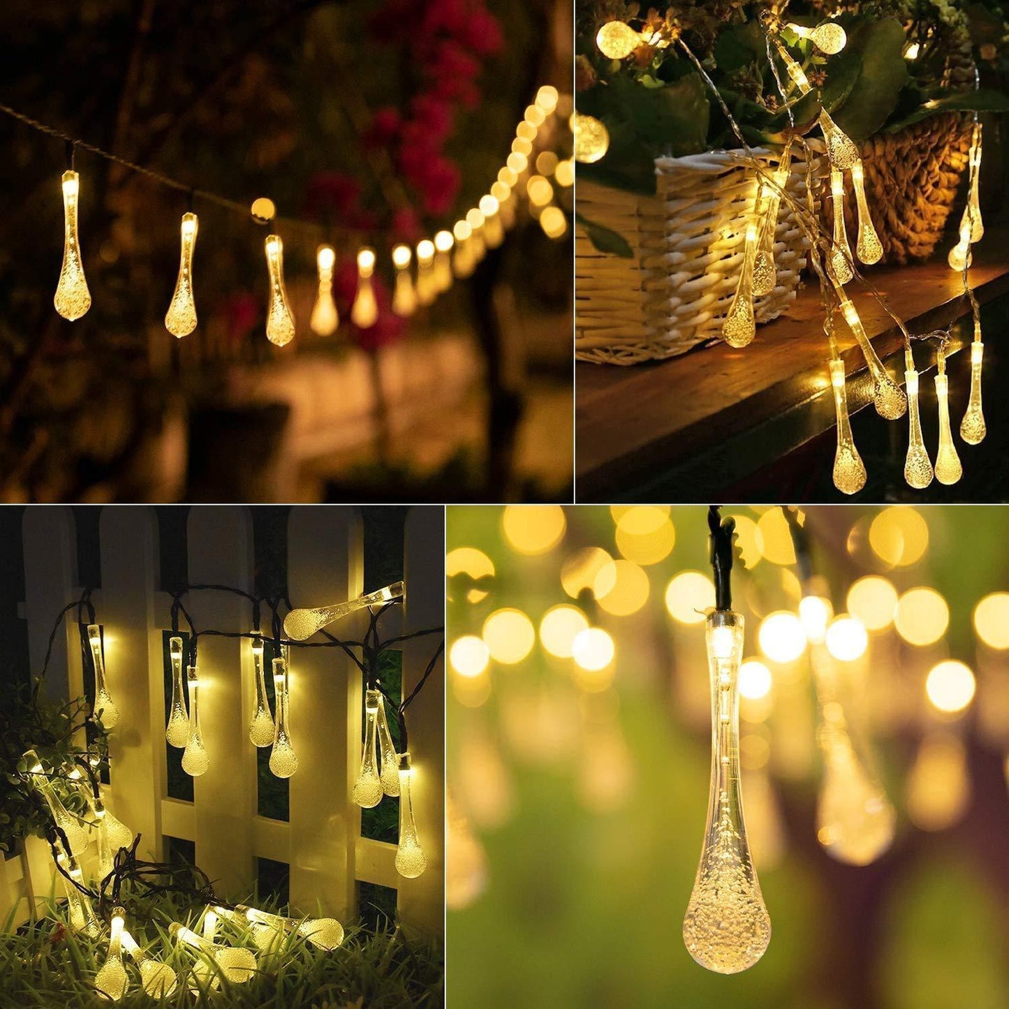 ALiLa Waterdrop Led String Lights for Home Lawn Garden Indoor Outdoor Decoration, 3.5Meter - ALiLA
