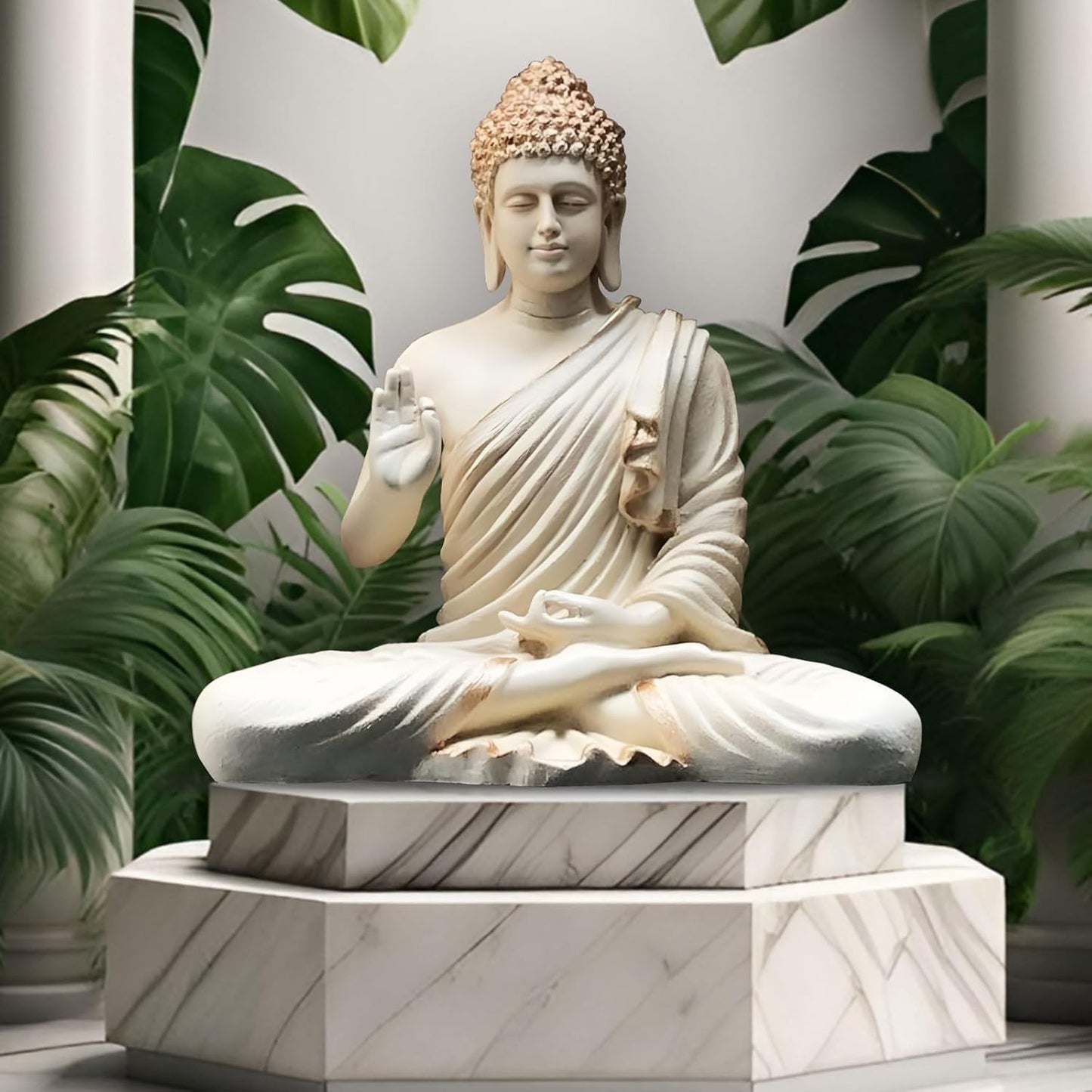 Statue ALiLA ALiLa Meditating Buddha Idol Vastu Statue Showpiece for Home Garden Living Room Decor Decoration Gift Gifting Items, 14 inches / 35cm / 1 Feet Statue