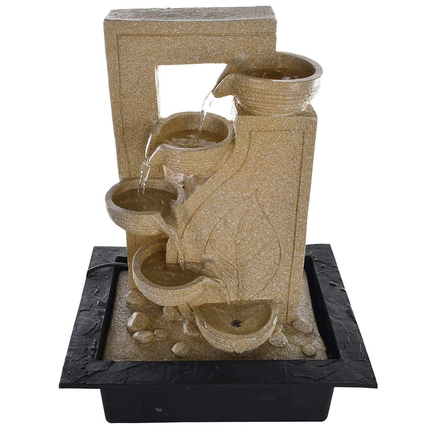 ALiLa Leaf Diya Waterfall LED Fountain for Home Decoration, Office, Garden or Gifting item - ALiLA