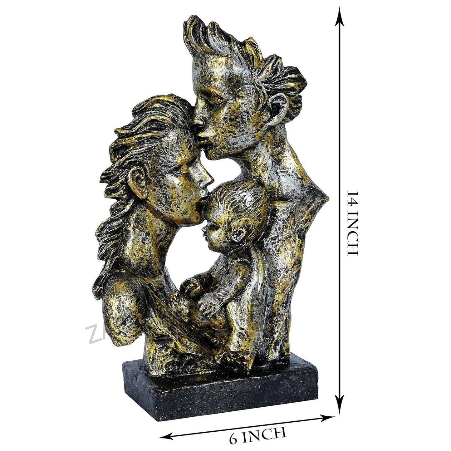 Love Couple with Child Statue Mother Father Child Family Showpiece for Home Decoration & Gifting item, 14 inch Height - ALiLA