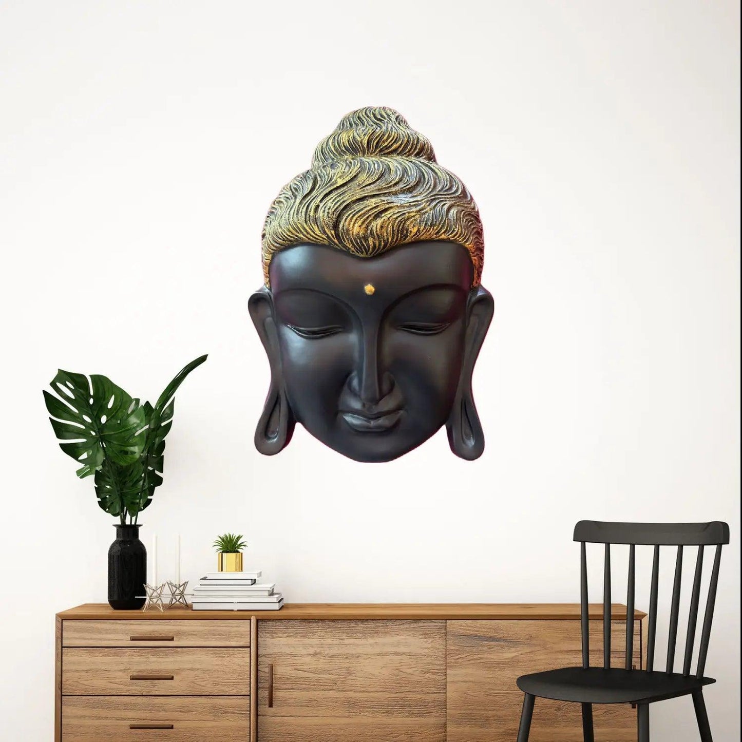 ALiLa Big Size Wall Hanging Meditating Buddha Face Idol Statue Showpiece for Home Living Room Decor Decoration Gift Gifting Items, 24 inches - ALiLA