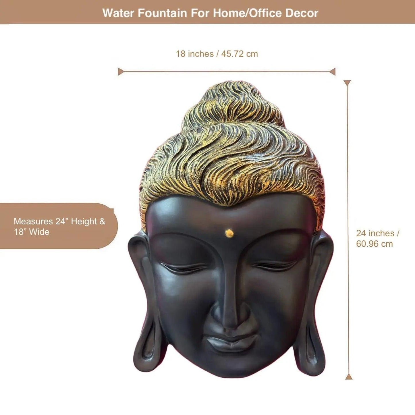 ALiLa Big Size Wall Hanging Meditating Buddha Face Idol Statue Showpiece for Home Living Room Decor Decoration Gift Gifting Items, 24 inches - ALiLA