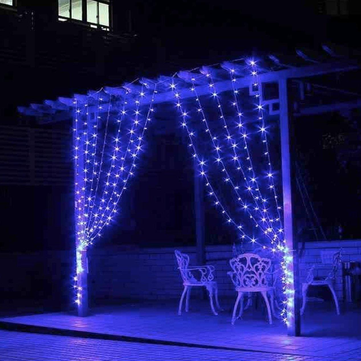 ALiLa LED Net Mesh Jaal Waterfall Curtain light for Window Home Diwali Decoration, 6x8 Feet, Blue - ALiLA