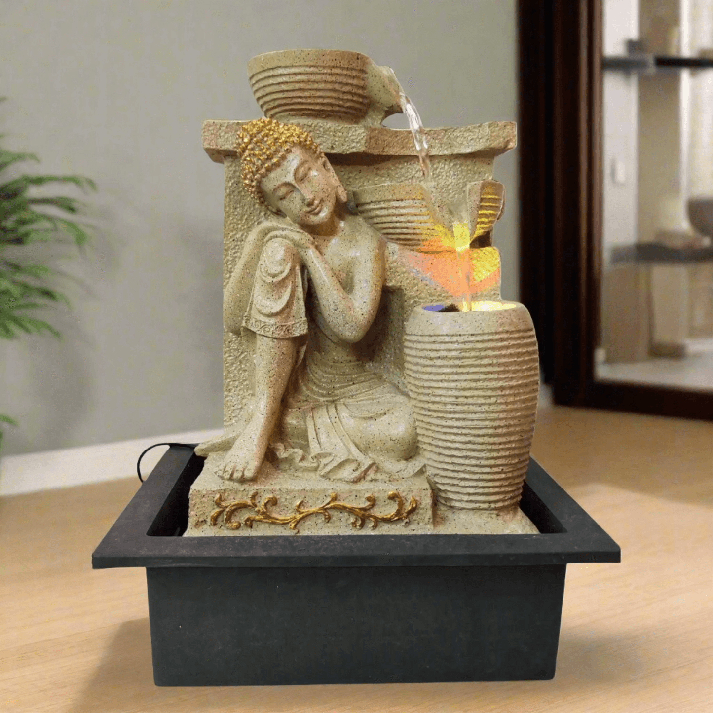 ALiLa Buddha Statue Waterfall Fountain for Home Living Room Decoration Indoor/Outdoor Gifting item - ALiLA