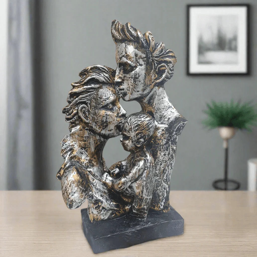 Love Couple with Child Statue Mother Father Child Family Showpiece for Home Decoration & Gifting item, 14 inch Height - ALiLA