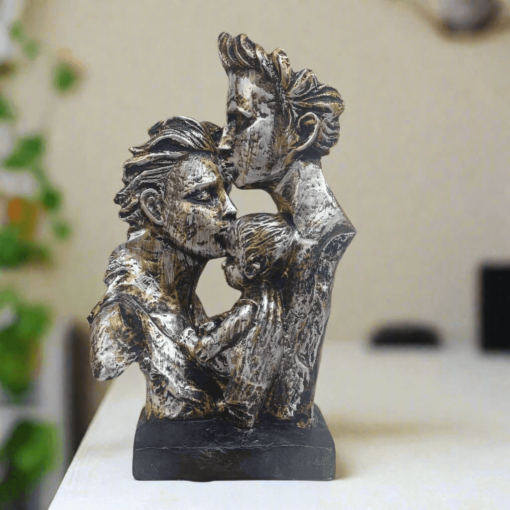 Love Couple with Child Statue Mother Father Child Family Showpiece for Home Decoration & Gifting item, 14 inch Height - ALiLA
