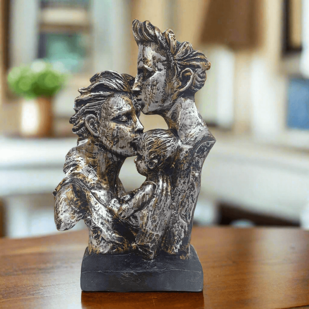 Love Couple with Child Statue Mother Father Child Family Showpiece for Home Decoration & Gifting item, 14 inch Height - ALiLA