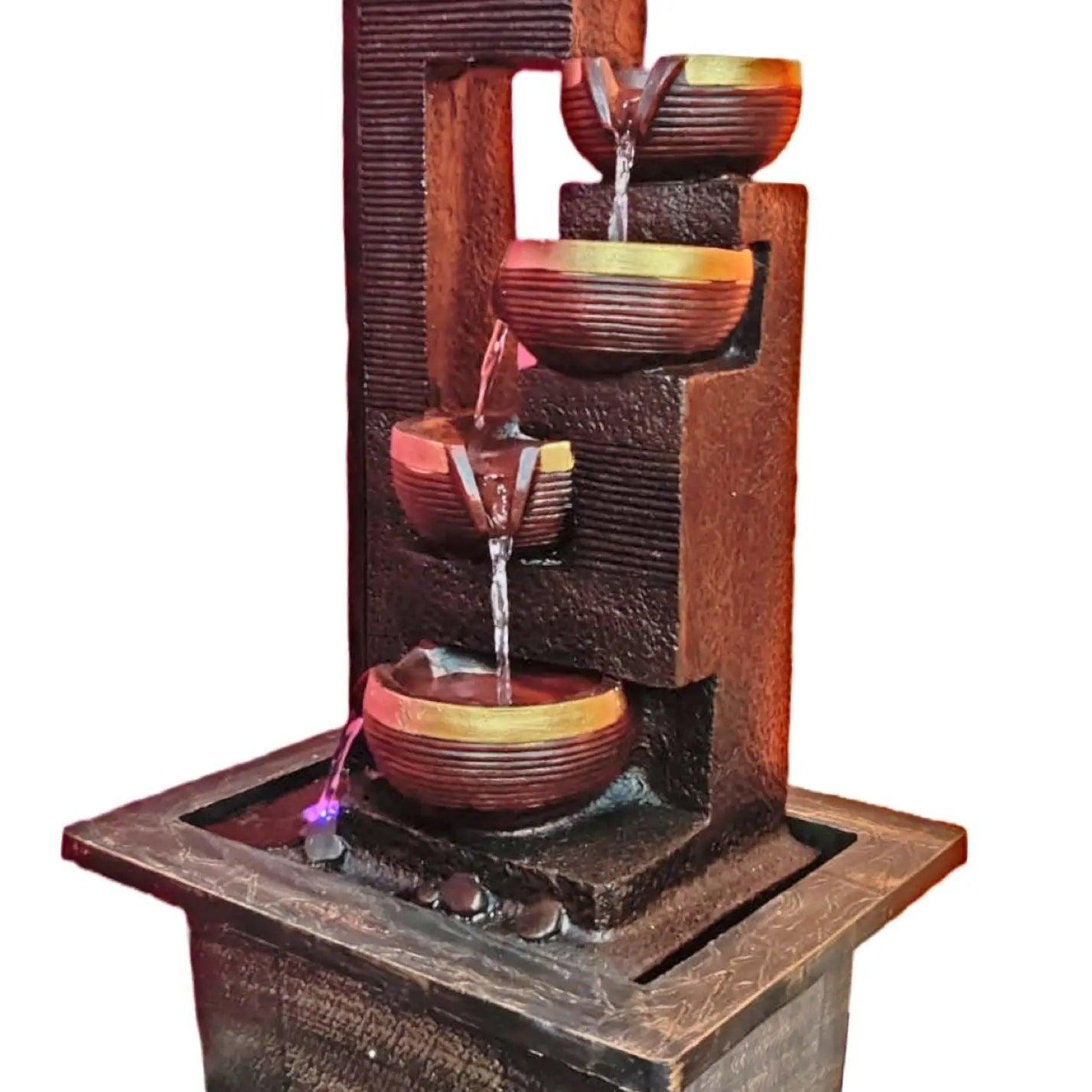 ALiLa Diya Waterfall LED Fountain for Office, Table, Living Room, Lawn, Garden Decoration or Gifting item - ALiLA
