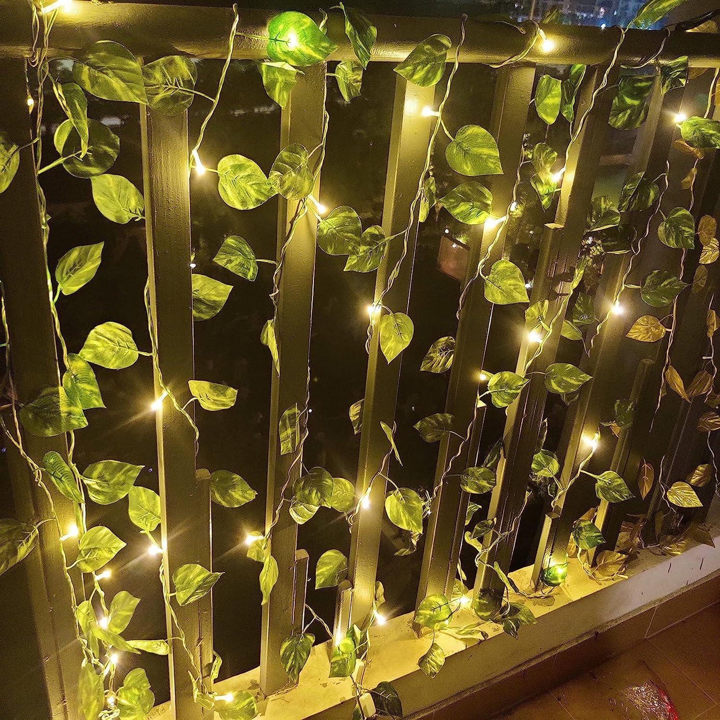 ALiLa Leaf Money Plant Led String Lights for Home Lawn Garden Indoor Outdoor Decoration (Battery Powered, 10Meter/32Feet) - ALiLA