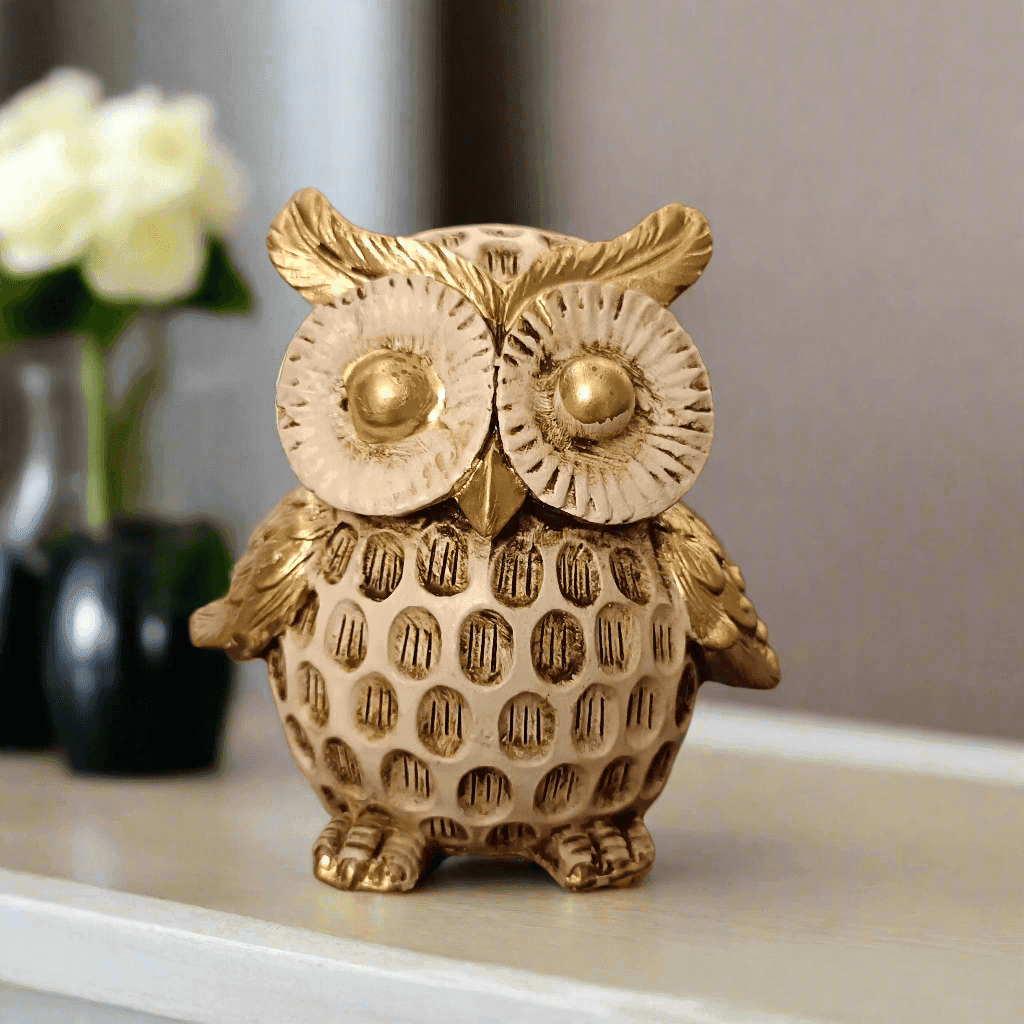 ALiLa Elegant Owl Figurine Statue Idol Showpiece Handcrafted Decorative for Home Living Room Decor & Gifting - ALiLA