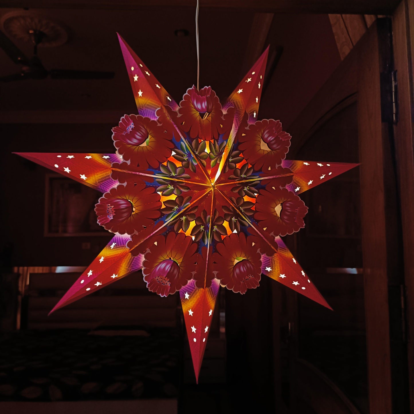 ALiLa Star Lantern Kandil For Diwali Christmas Balcony, Akash Hanging Lantern For Home Living Room Xmas Festive Decor Decoration - ALiLA