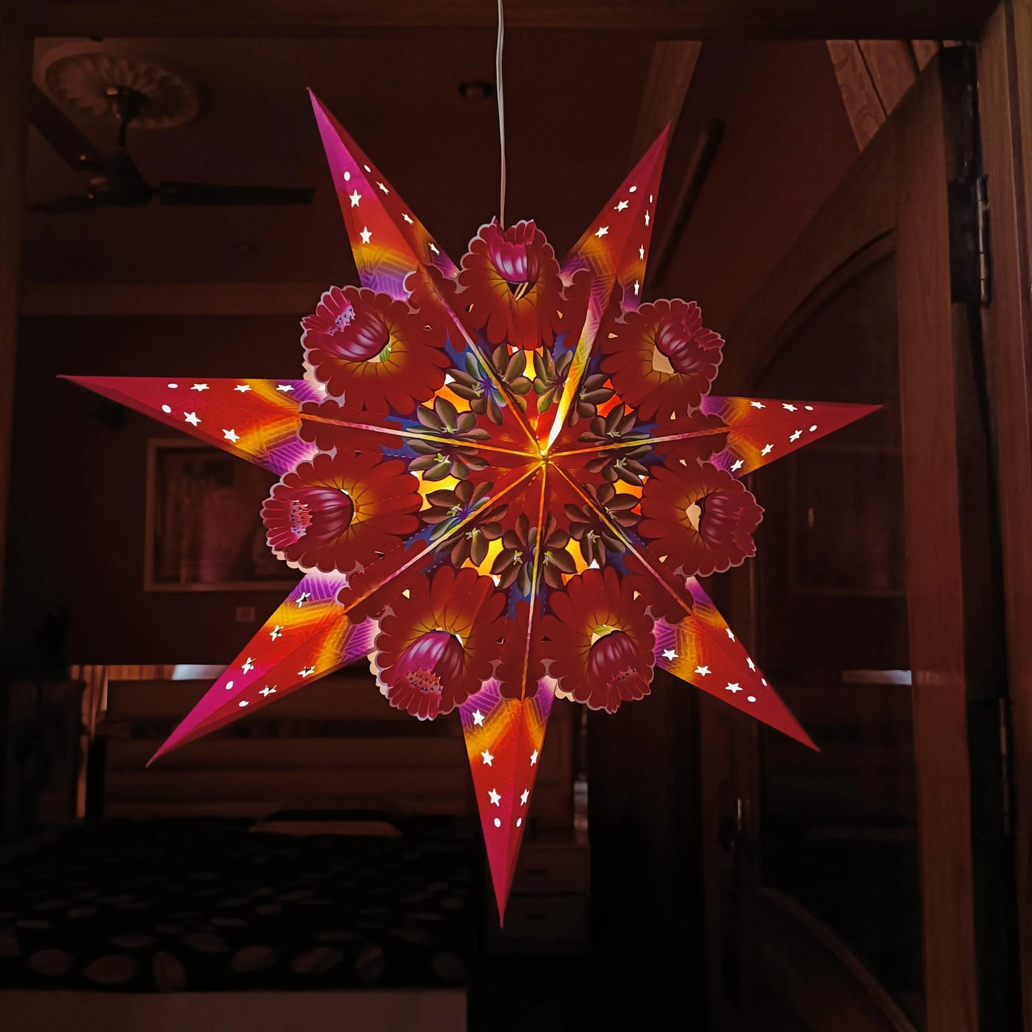 ALiLa Star Lantern Kandil For Diwali Christmas Balcony, Akash Hanging Lantern For Home Living Room Xmas Festive Decor Decoration - ALiLA