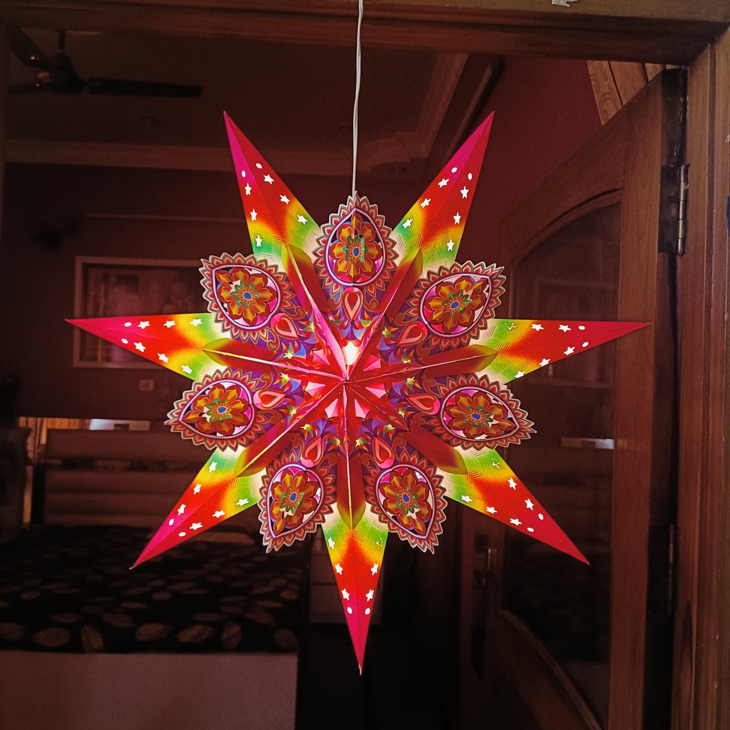 ALiLa Star Lantern Kandil For Diwali Christmas Balcony, Akash Hanging Lantern For Home Living Room Xmas Festive Decor Decoration - ALiLA