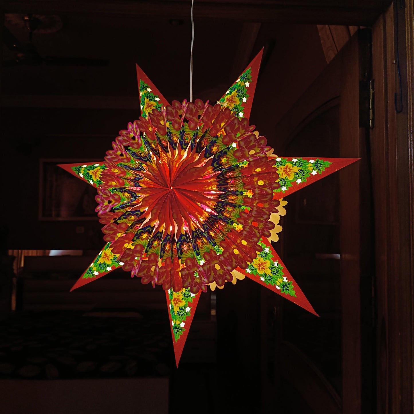 ALiLa Star Lantern Kandil For Diwali Christmas Balcony, Akash Hanging Lantern For Home Living Room Xmas Festive Decor Decoration - ALiLA