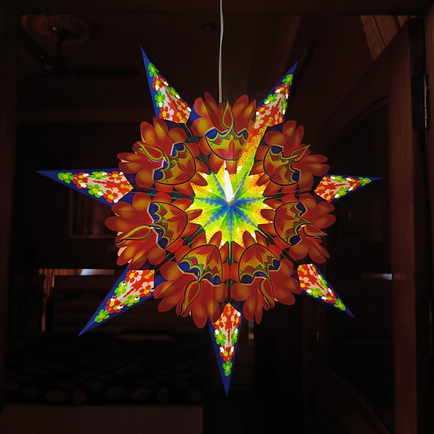 ALiLa Star Lantern Kandil For Diwali Christmas Balcony, Akash Hanging Lantern For Home Living Room Xmas Festive Decor Decoration - ALiLA