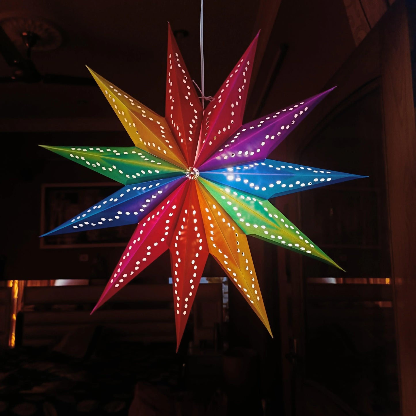 ALiLa Star Lantern Kandil For Diwali Christmas Balcony, Akash Hanging Lantern For Home Living Room Xmas Festive Decor Decoration - ALiLA