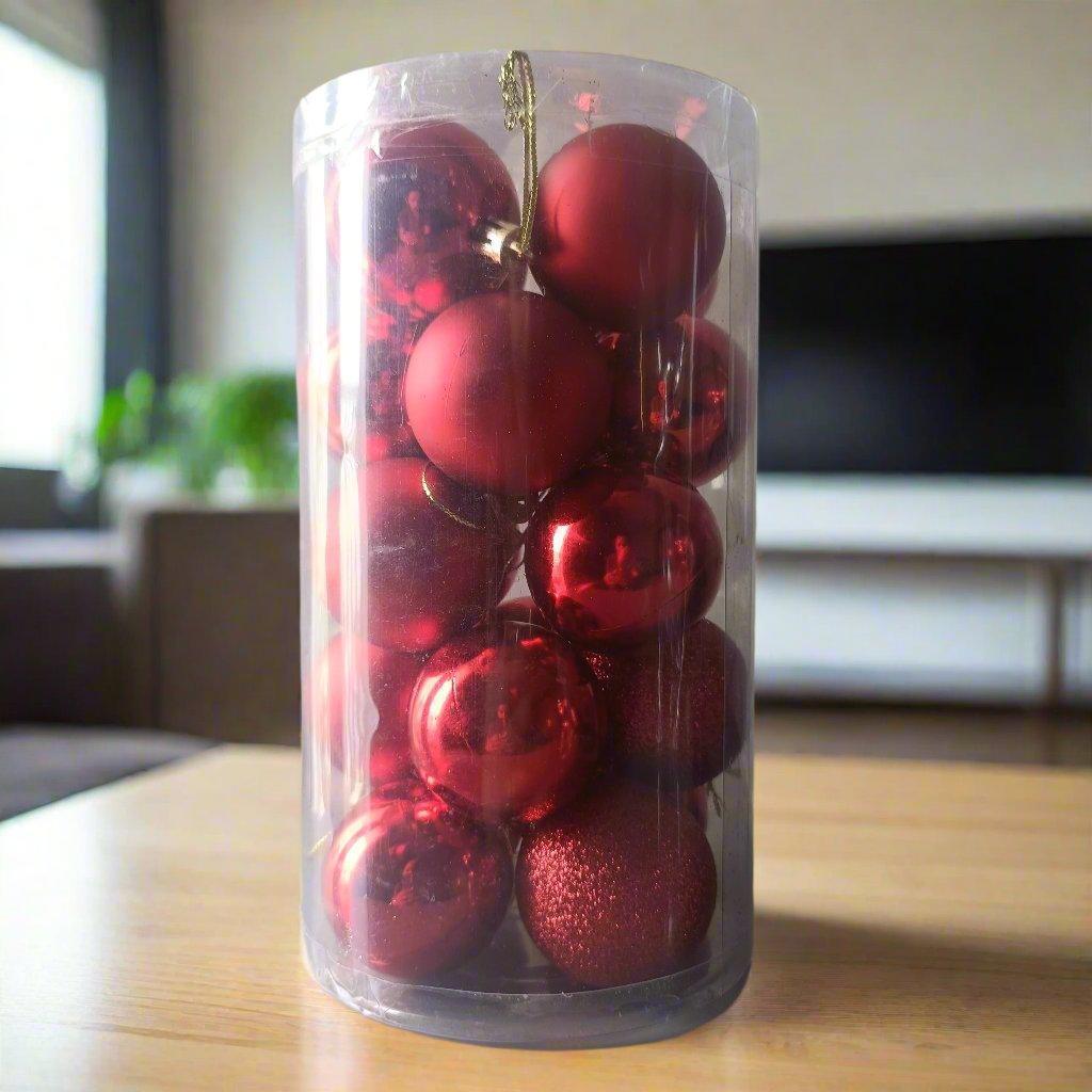 Christmas Xmas Tree Hanging Ornaments Red Ball for Decoration & Gifting, 5cm 20pc - ALiLA