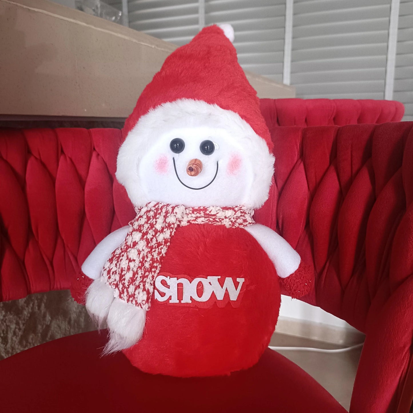 Snowman Toy Christmas Home Decoration Item Gifting Soft Cute Toy for Kids Festive Decor, 14.5 inch Height - ALiLA