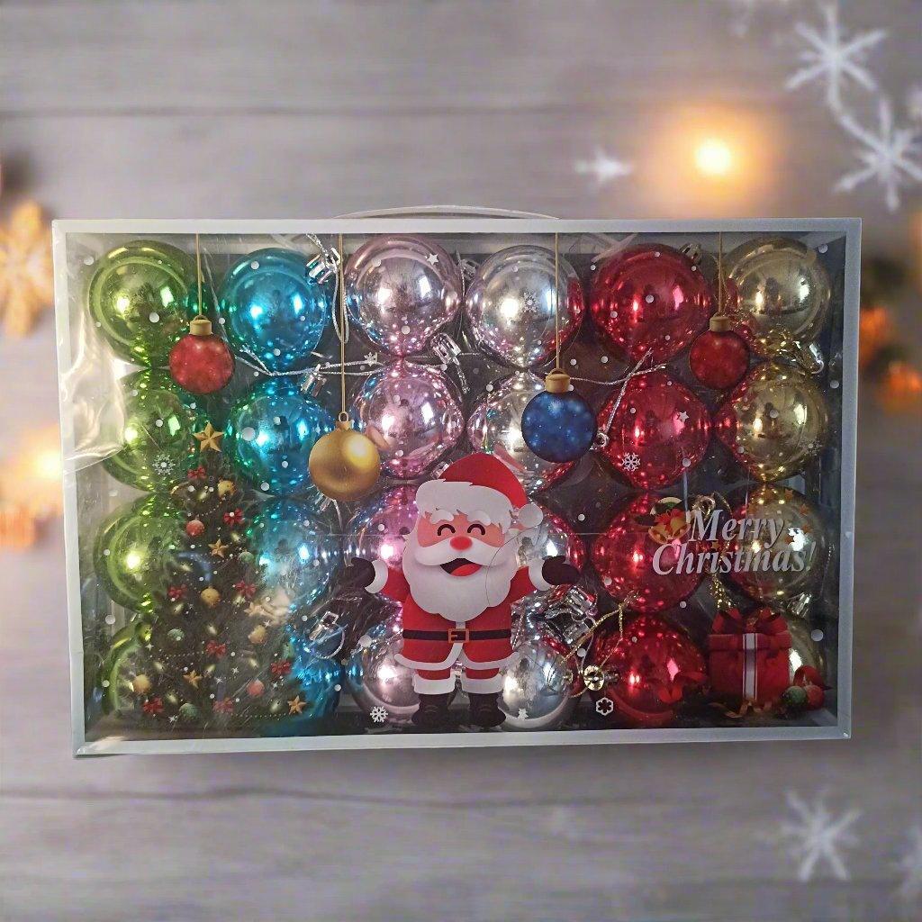 Christmas Xmas Tree Hanging Ornaments Multicolor Shiny Glossy Balls for Decoration & Gifting, 5cm 24pc - ALiLA