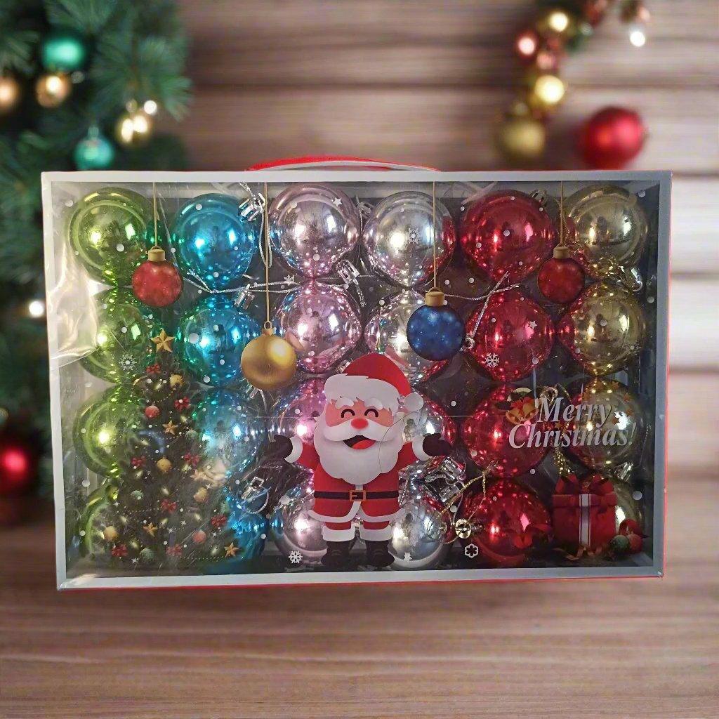 Christmas Xmas Tree Hanging Ornaments Multicolor Shiny Glossy Balls for Decoration & Gifting, 5cm 24pc - ALiLA