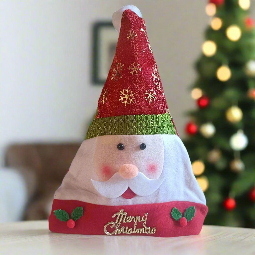 Santa Red Cap Christmas Hat for Adult & Kids Comfortable Soft Free Size Santa Clause Xmas Decorations Christmas Decor Santa Caps - ALiLA