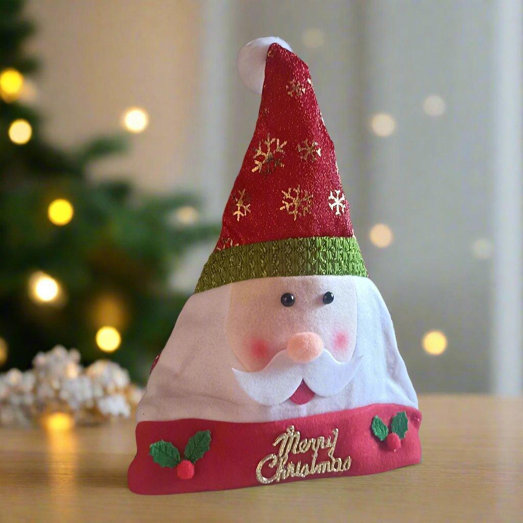 Santa Red Cap Christmas Hat for Adult & Kids Comfortable Soft Free Size Santa Clause Xmas Decorations Christmas Decor Santa Caps - ALiLA
