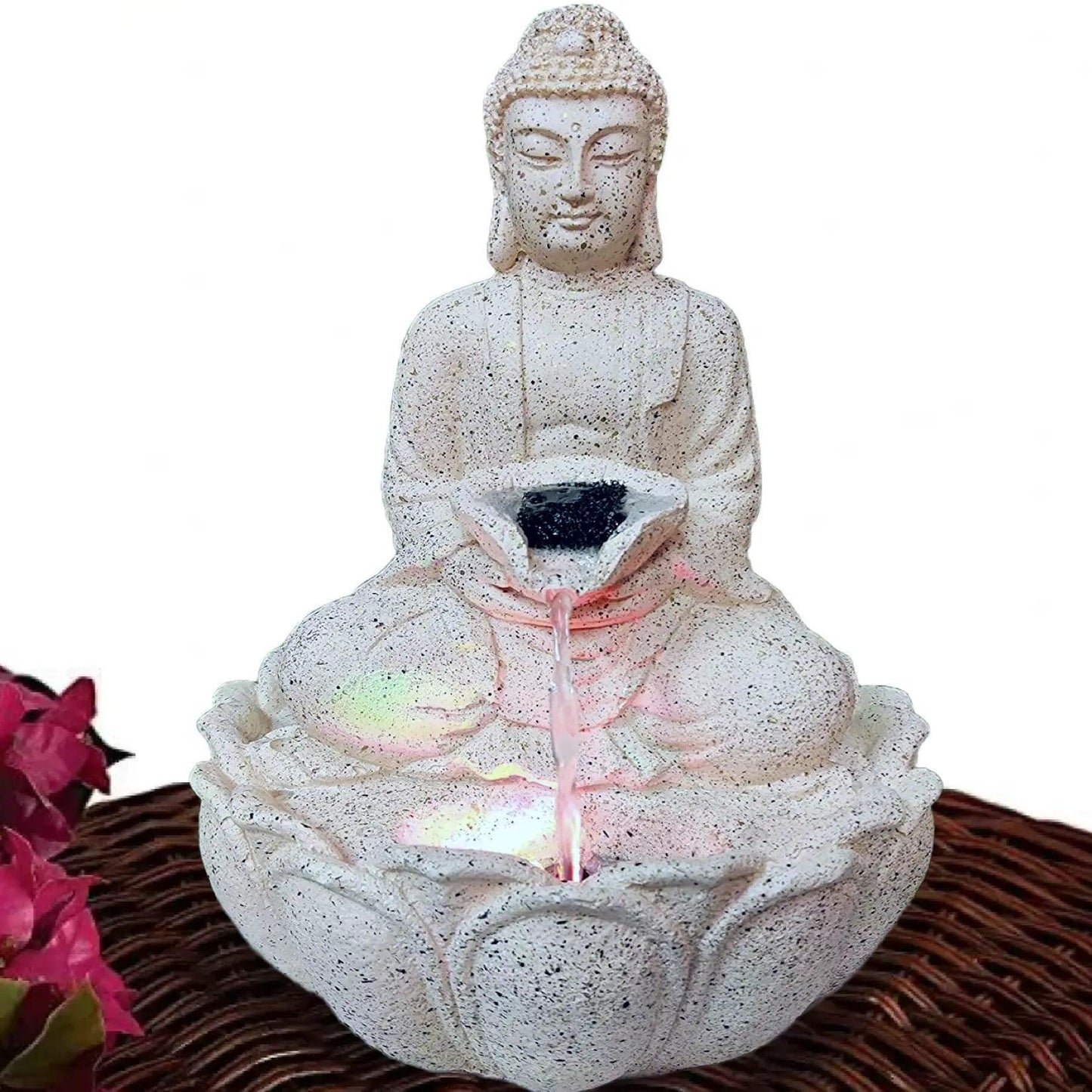 ALiLa Kamal Buddha Waterfall Fountain with LED for Home, Living Room, Office table, Balcony, Garden & Lawn decoration & Gifting item - ALiLA