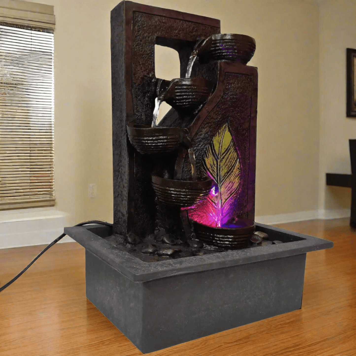ALiLa Leaf Diya Waterfall LED Fountain for Home Decoration, Office, Garden or Gifting item - ALiLA