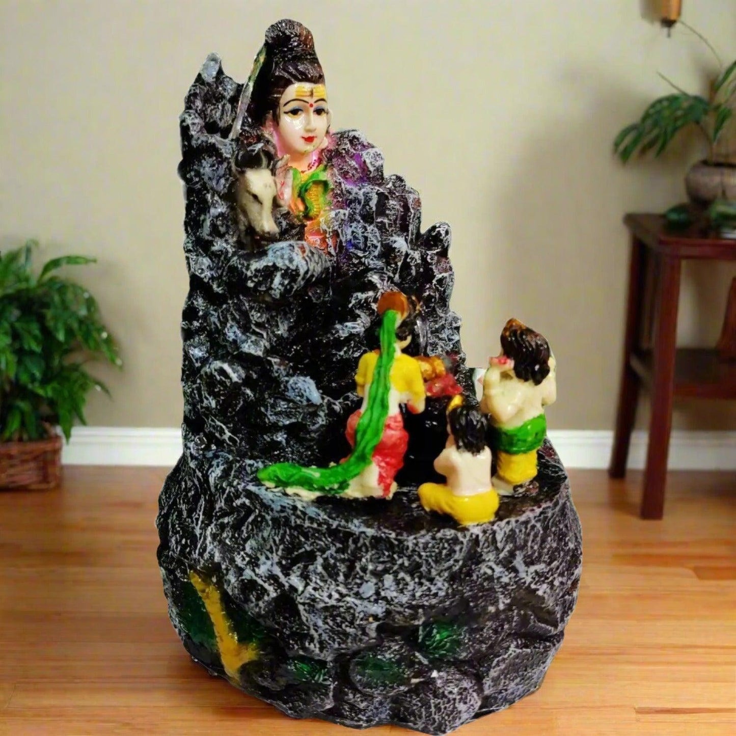 ALiLa Lord Shiva Family Water Fountain Statue with LED Light for Temple/Living room/Garden Decoration & Gifting product - ALiLA