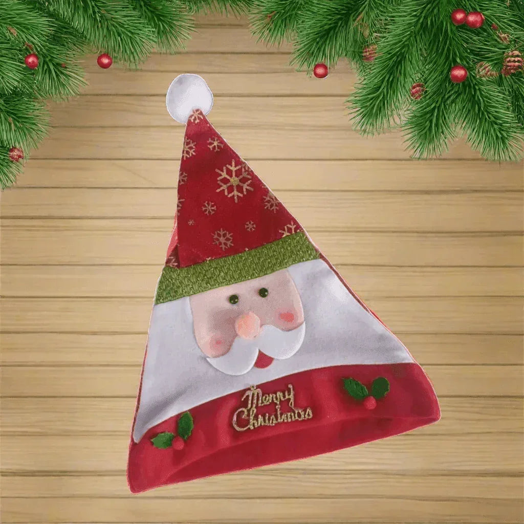 ALiLa Christmas Santa Cap Hat for Holiday Cheer Xmas Tree Decoration Santa Red Cap, Set of 2 - ALiLA