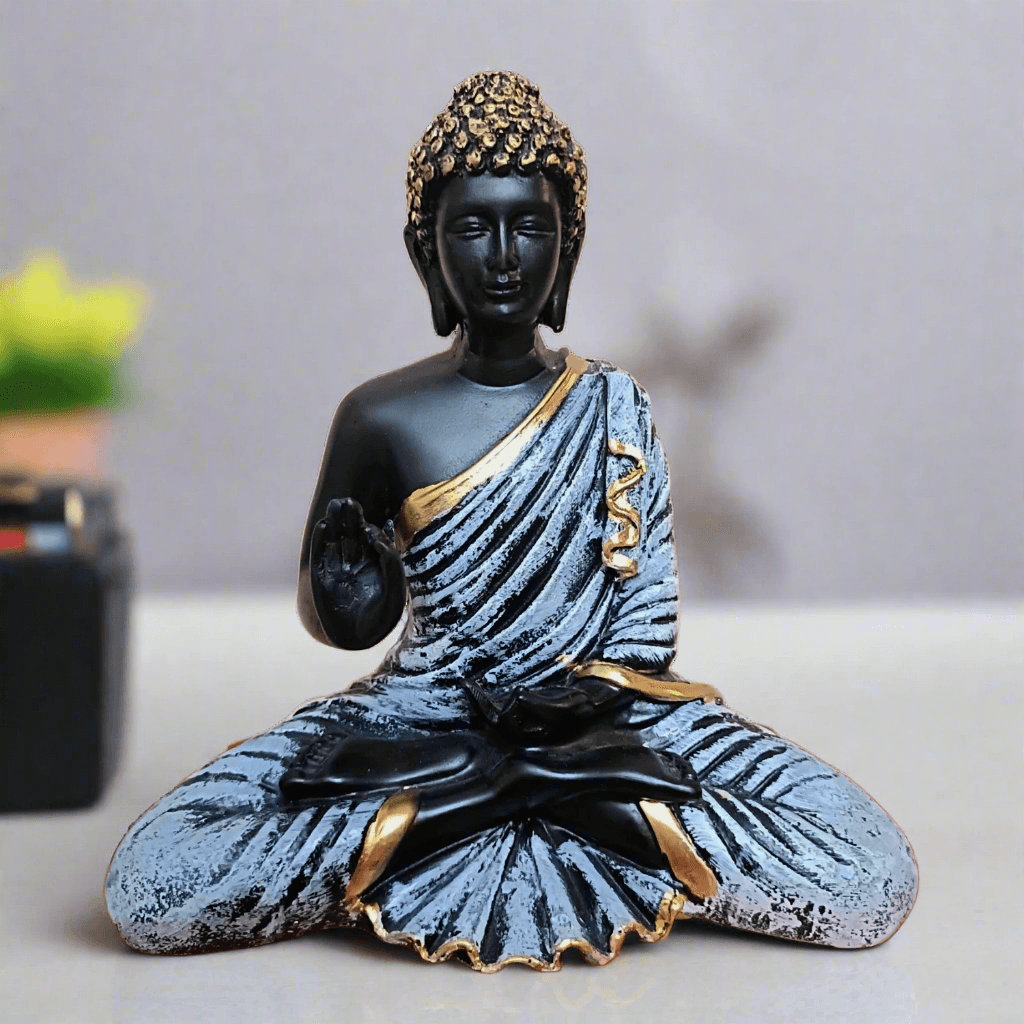 Meditating Buddha Statue Idol for Home Office Decoration & Gifting item Serenity and Spiritual Elegance, 8 Inches Height - ALiLA