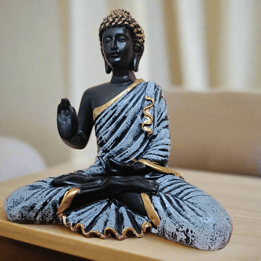 Meditating Buddha Statue Idol for Home Office Decoration & Gifting item Serenity and Spiritual Elegance, 8 Inches Height - ALiLA