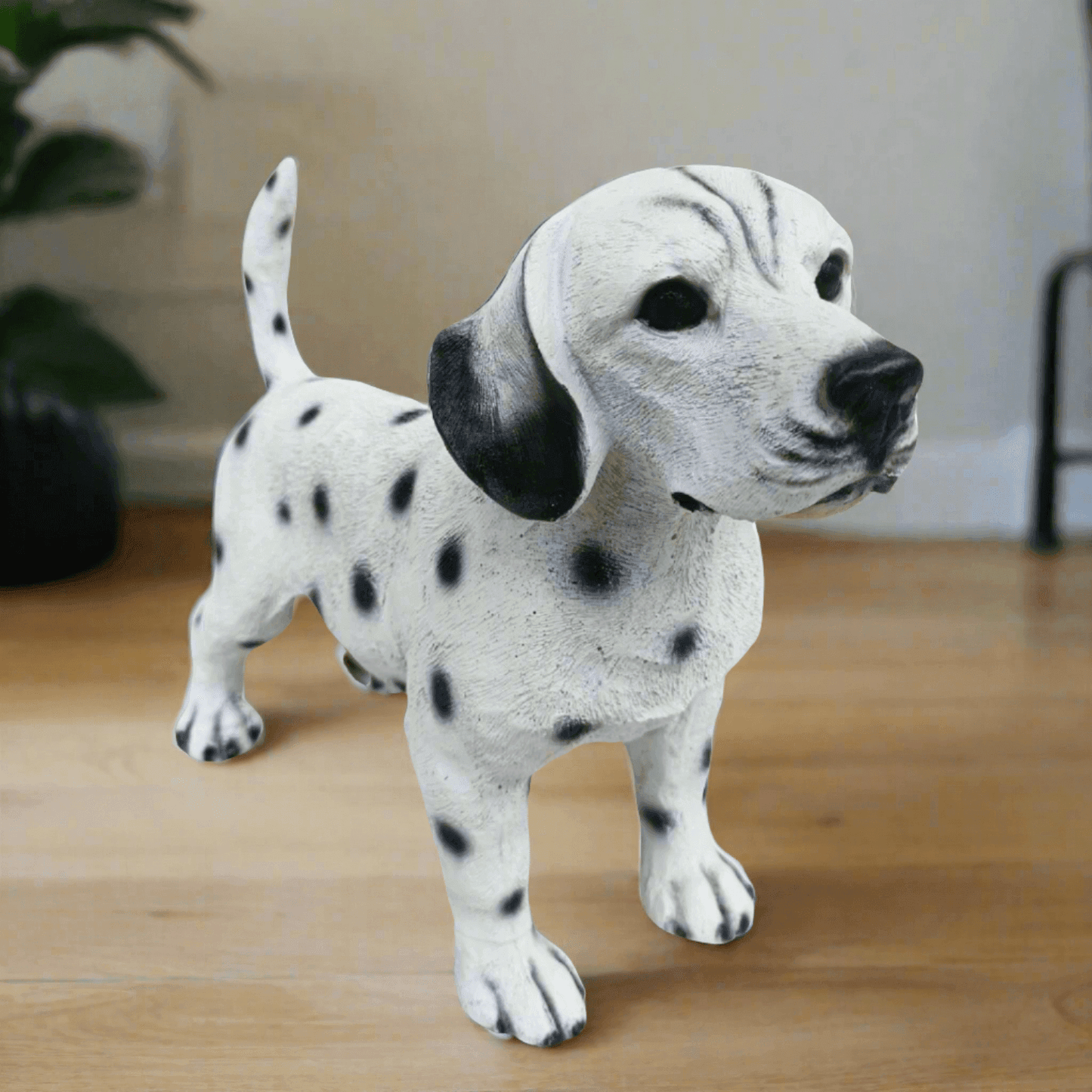 ALiLa White & Black Puppy Dog Statue Handcrafted Resin Figurine for Home Living Room Decor Decoration, 14 inches - ALiLA