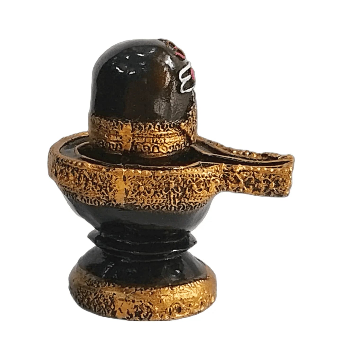 ALiLa Shiva Shivling Shiv Linga Mahadev Idol Murti Statue for Home Temple Puja, 5 Inches, Black & Golden - ALiLA
