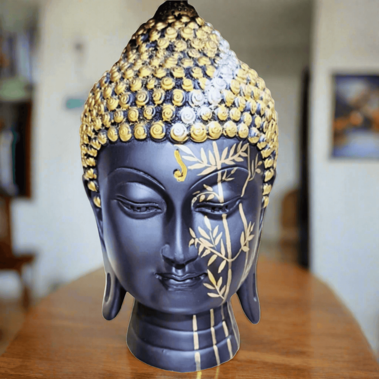 ALiLa Buddha Face Designer Statue Showpiece Idol for Gifting & Home Table Decoration Vastu Lucky, 12 InchesStatue Showpiece Idol for Gifting & Home Table Decoration, - ALiLA
