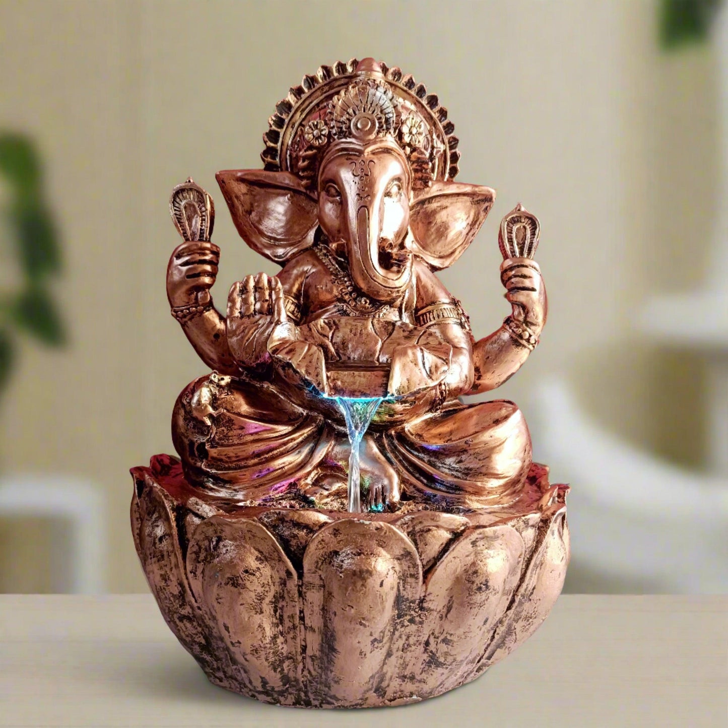 ALiLa Big Ganesha Waterfall Fountain with LED Lights Home Indoor/Outdoor/Lawn/Balcony/Garden Decoration & Gifting item - ALiLA