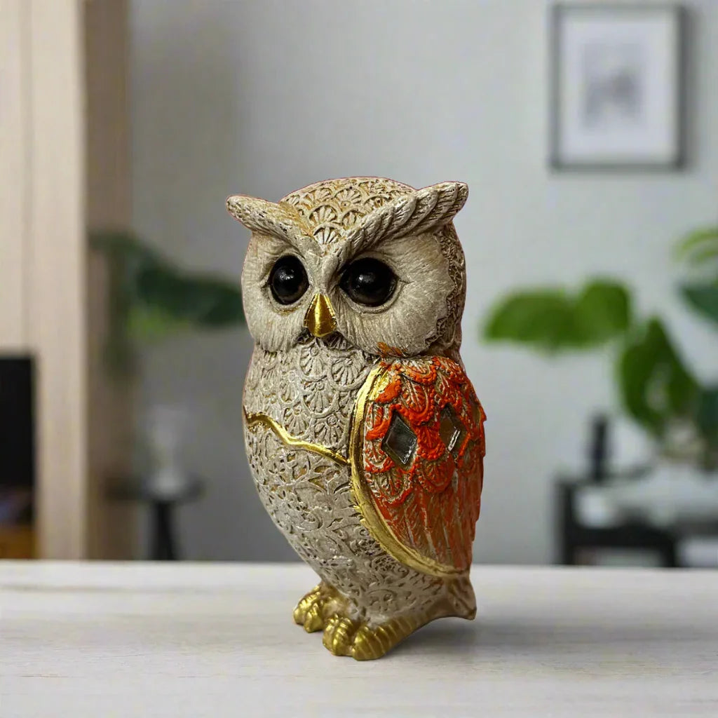 Statue ALiLA ALiLa 5 inches Owl Statue for Good Luck Ii Aesthetic Resin Owl Art Figure Showpiece Feng Shui & Vastu Evil Eye Showpiece for Home Decor, Fantasy Statue